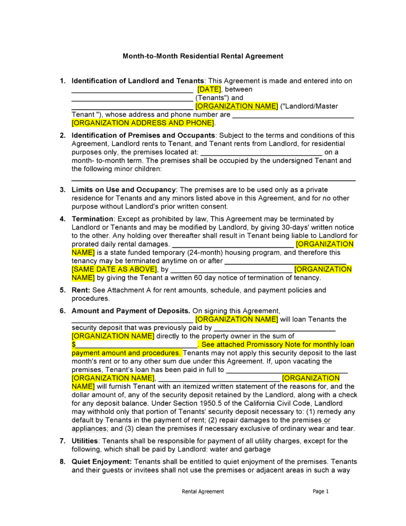 Free California Rental Lease Forms | PDF Download